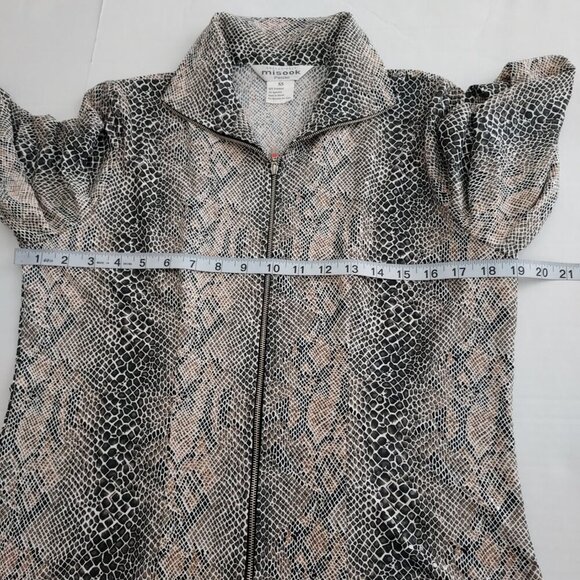 Exclusively Misook Full Zip Snakeskin Print Sequins Jacket Size XS - Picture 6 of 8